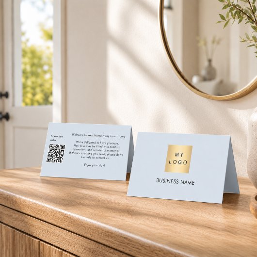 Placement Code QR de bienvenue pour invités carte bleue cham