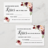 Placement Combien de baisers jeu anglais espagnol carte de d (Devant / Derrière)