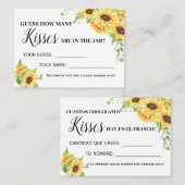 Placement Combien de baisers jeu anglais espagnol carte de d (Devant / Derrière)