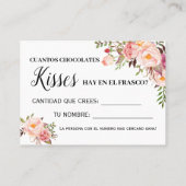 Placement Combien de baisers jeu anglais espagnol carte de d (Dos)