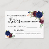 Placement Combien de baisers jeu anglais espagnol carte de d (Dos)