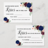 Placement Combien de baisers jeu anglais espagnol carte de d (Devant / Derrière)