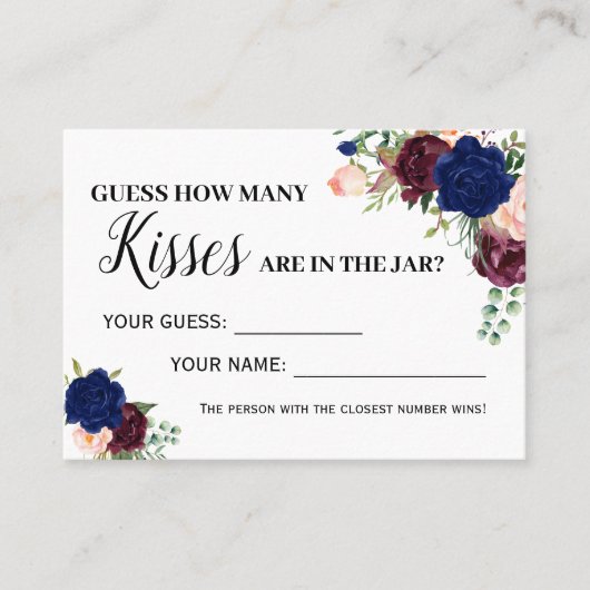 Placement Combien de baisers jeu anglais espagnol carte de d (Devant)