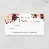 Placement Combien de baisers Marsala Fête des mariées carte  (Devant)