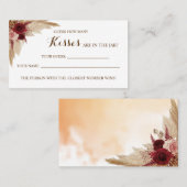 Placement Combien de baisers Pampas Fête des mariées carte d (Devant / Derrière)