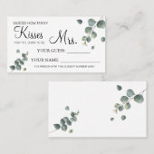 Placement Combien de baisers pour être Mme jeu de carte de d (Devant / Derrière)