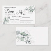 Placement Combien de baisers pour être Mme jeu de carte de d (Devant / Derrière)