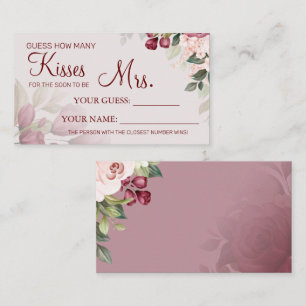 Placement Combien de baisers pour être Mme jeu de carte de d