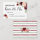 Placement Combien de baisers pour la prochaine carte de jeu  (Devant / Derrière)