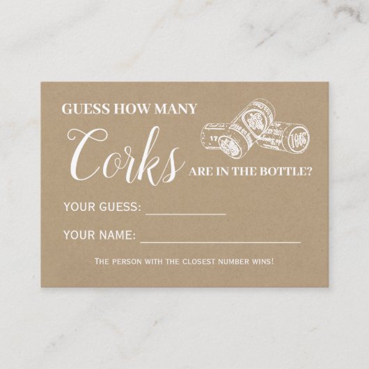 Placement Combien de bouchons anglais espagnol carte de jeu  (Devant)