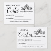 Placement Combien de bouchons anglais espagnol carte de jeu (Devant / Derrière)