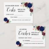 Placement Combien de bouchons jeu anglais espagnol carte de (Devant / Derrière)