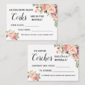 Placement Combien de bouchons jeu anglais espagnol carte de (Devant / Derrière)