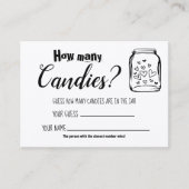 Placement Combien De Candies ? Carte de jeu Fête des mariées (Devant)