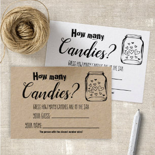 Placement Combien De Candies ? Carte de jeu Fête des mariées