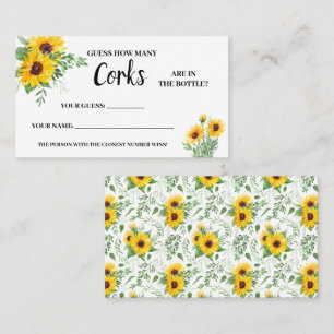Placement Combien de Corks Sunflowers Fête des mariées Carte