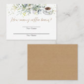 Placement Combien de fèves de café Carte de jeu (Devant / Derrière)