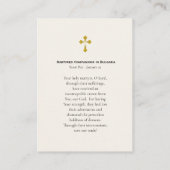 Placement Compagnons martyrs de Bulgarie Carte de prière (Dos)