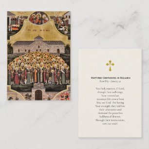 Placement Compagnons martyrs de Bulgarie Carte de prière