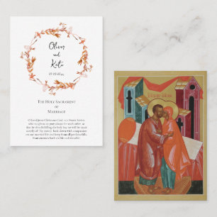 Placement Couronne de fleurs Boho Carte de prière de mariage