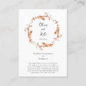 Placement Couronne de fleurs Boho Carte de prière de mariage (Devant)
