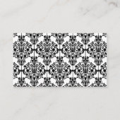 Placement Damask noir, blanc et vert Carte de lieu (Dos)