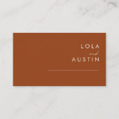 Placement Désert simple | Carte de Mariage plat en terre cui (Dos)