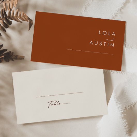 Placement Désert simple | Carte de Mariage plat en terre cui