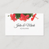 Placement Détails du mariage Carte de boîtier avec Hibiscus (Dos)
