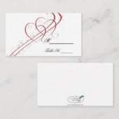 Placement Deux coeurs comme une carte de place (Devant / Derrière)