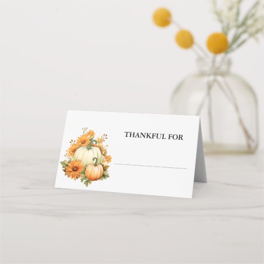 Placement Disposition sur place de la carte Thanksgiving per (Devant)