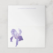 Placement Drapeau violet iris aquarelle carte de place invit (Extérieur déplié)