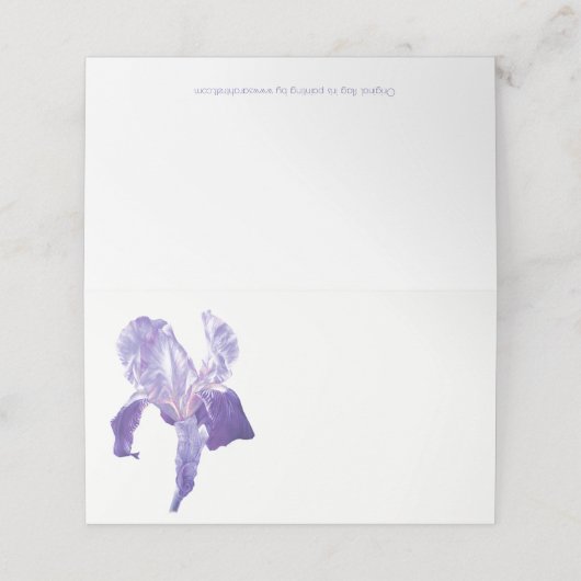 Placement Drapeau violet iris aquarelle carte de place invit (Extérieur déplié)