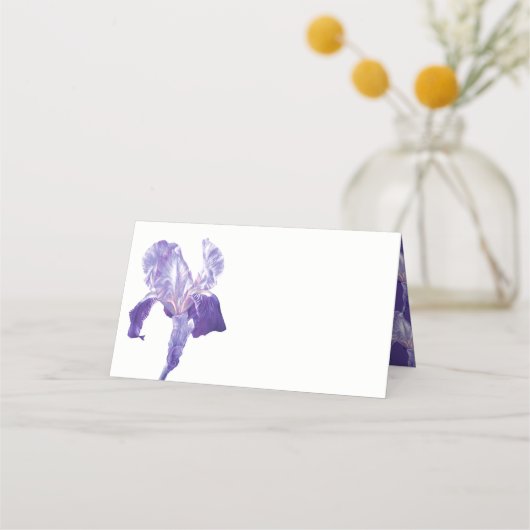 Placement Drapeau violet iris aquarelle carte de place invit (Devant)