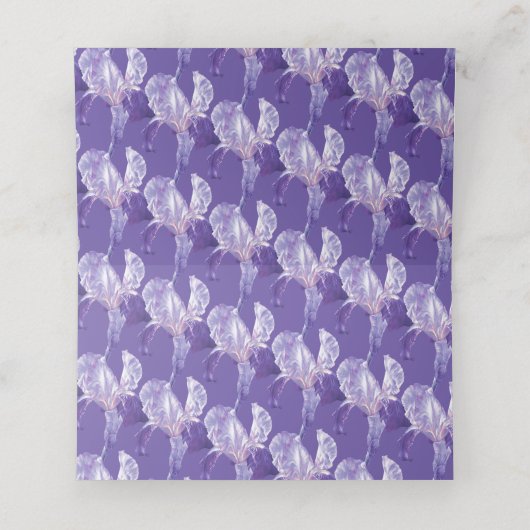 Placement Drapeau violet iris aquarelle carte de place invit (Intérieur déplié)