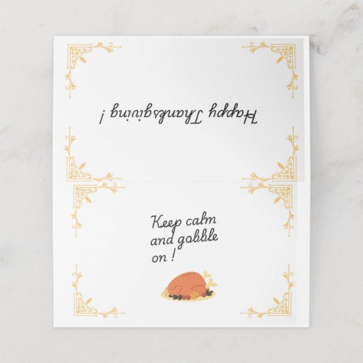 Placement Drôle carte de table de grâces (Extérieur déplié)