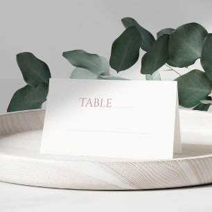 Placement Dusty rose & ivoire Numéro de table Place Carte d'