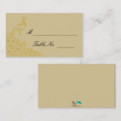 Placement Elégance Peacock avec une carte de séjour Art déco (Devant / Derrière)