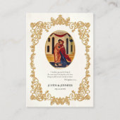 Placement Elégant cadre or Mariage orthodoxe carte de prière (Devant)