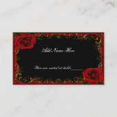Placement Elégant Goth Red Roses Table Carte de place (Devant)