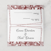 Placement Élégant Mariage Bourgogne Numéro de table Carte de (Extérieur déplié)