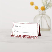 Placement Élégant Mariage Bourgogne Numéro de table Carte de (Dos)