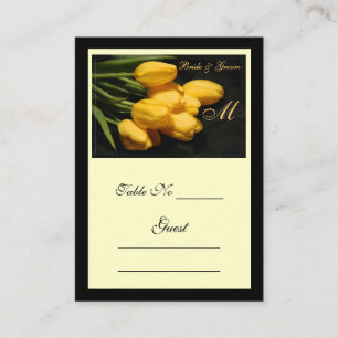 Placement Elégant Mariage de Tulipe Jaune Carte Place