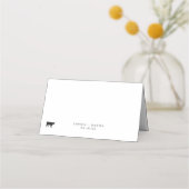 Placement Élégant Repas de Boeuf Option Mariage Carte Place (Dos)