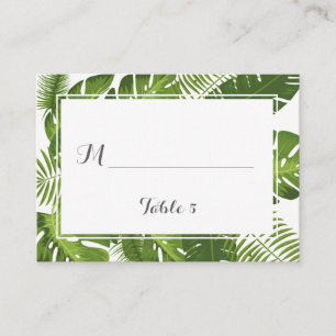 Placement Elégant Tropical feuilles place escorte carte de t