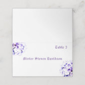 Placement Élégant Violets pliés Carte de lieu (Extérieur déplié)