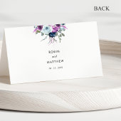 Placement Elégante carte de Mariage Floral Bleu et Violet