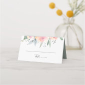 Placement Elégante carte de Mariage floral rose (Devant)