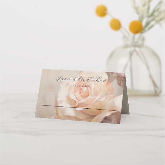 Placement Elégante carte de mariage Roses d'été (Devant)