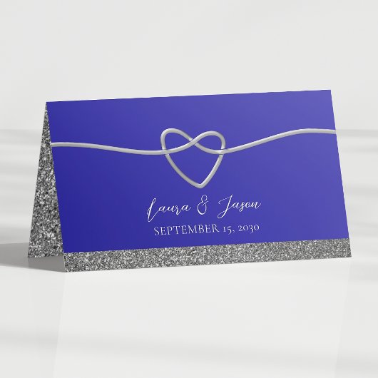 Placement Elégante carte de Mariage Royal Blue